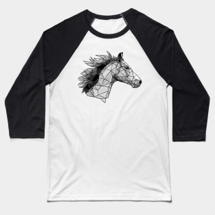 Horse's Mane Geometric Sketch Baseball T-Shirt